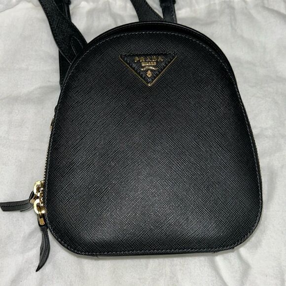 Authentic Prada Black Saffiano Lux Mini Odette Backpack - Picture 8 of 17